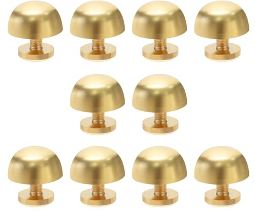 ECSiNG 10 Pezzi Piedini per Borse Borchie Piedini in Ottone Borchie per Borsette Bagagli Borchie Rotonde Rivetti per Decorare Vestiti Jeans Borse Giacche Cinture Chiodi Piatti 12mm