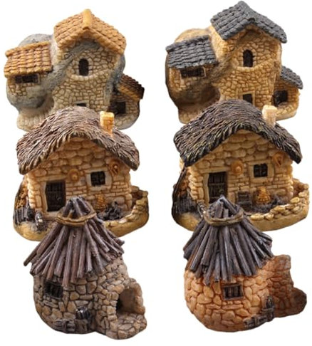 IMIKEYA 6stücke Mini-Haus-Ornament Aus Harz Mikrolandschafts-Ornamente Miniaturhaus-Ornament Für Puppenhäuser Und Schreibtischdeko Kleine Dekorationen Für Kreative Haushaltswaren