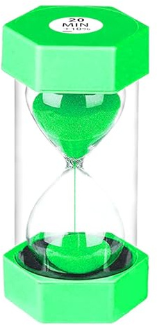 SuLiao timglas 20 minuter gröna äggklockor, timerset, färgglatt timglas, timglas sandtimer för barn skola, barn tandborstning, Kita, kontor, hus, dekoration, spel, klassrum, kök