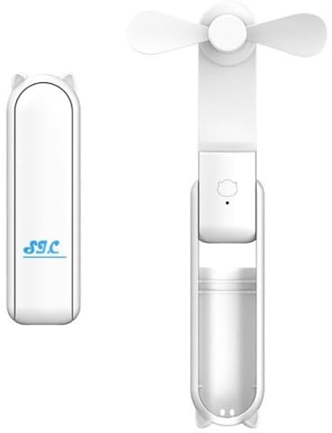 S.I.C. SIC Tragbarer Mini-Ventilator, tragbarer batteriebetriebener Ventilator, kleiner leiser Schreibtischventilator, tragbarer Ventilator für Haus und Büro, Powerbank mit Typ C Anschluss