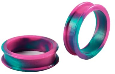 ANAZOZ Flesh Tunnel, Plug Double Flared Gemischte Farben, Plug Ohr Silikon Piercing-Schmuck 2 Stück