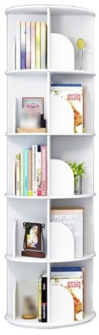 Drehbares Bücherregal Mit 2/3/4/5/6 Ebenen Bodenstehendes, Hohes Freistehendes, Um 360° Drehbares Bücherregal Regal Hohes Eckbücherregal Freistehendes Bücherregal Für Das Wohnzimmer(S:40*40*159cm)