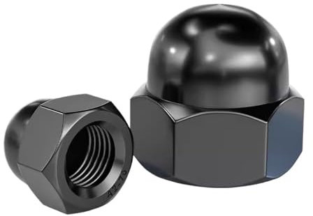 Schwarze Hutmuttern aus 304 Edelstahl, M3, M4, M5, M6, M8, M10, M12, M14, M16, M18, M20, dekorative Hutmuttern, Blindmuttern(M8 10pcs)