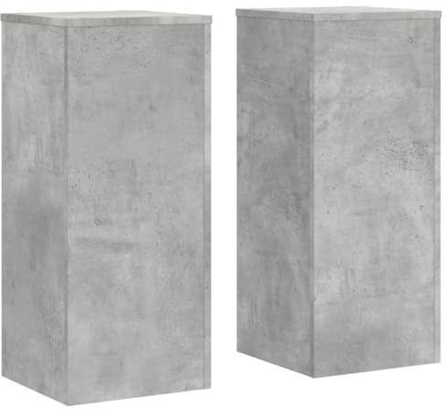 vidaXL Pflanzenständer 2 Stk. Betongrau 30x30x70 cm Holzwerkstoff