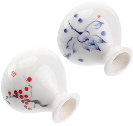 STOBAZA 4stücke Mini Handgefertigter Keramik Blumenvasen Teiliges Tischdeko Ornament Für Schlafzimmer Und Büro Wasserpflanzen Vase Mit Handbemaltem Design