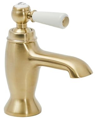 Milano Elizabeth Mono Bathroom Basin Mixer Tap Lever Handle - Brushed Brass