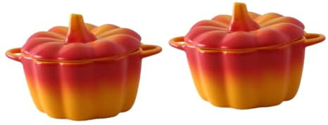 Garneck 2 Pcs Ceramic Serving Bowl Dessert Bowl with Lid Food-Grade Material Halloween