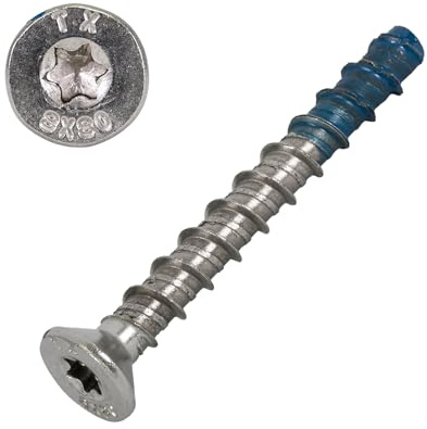 SCREW REBEL Betonschraube Senkkopf mit Bimetall Spitze. Rostfrei A4 – TX50-10 x 120 mm - 25 Stück
