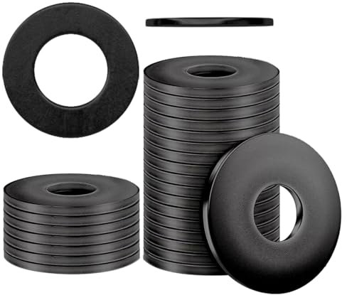 YOYEAH 25 Piezas Arandelas M6 Negro Acero Inoxidable A2 V2a Arandelas Arandelas de Acero Inoxidable para Tornillos Tuercas y Varillas Roscadas