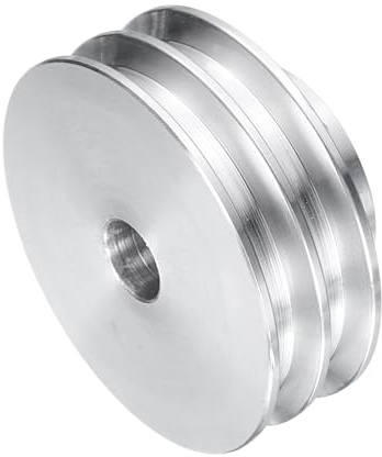 QUARKZMAN V-Typ Riemenscheibe 12mm Bohrung Doppelrillen Keilriemenscheibe | Aluminiumlegierung, 60mm Außendurchmesser, für Motorwellen-Bohrmaschine 6mm(1/4) PU-Formgürtel