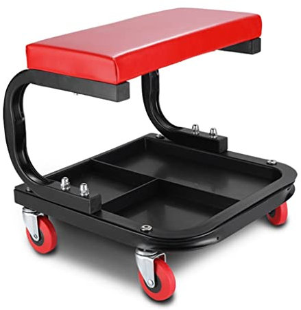 OZBMA Siège de mécanicien à Rouleaux Lourds, siège ou Chaise Utilitaire Roulant Mobile, avec Plateau de Rangement pour Outils, pour mécaniciens et dessinateurs