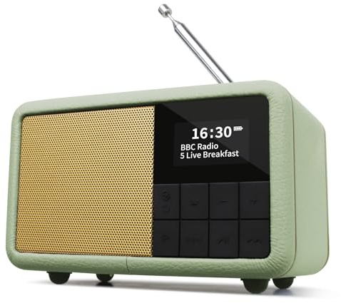 LEMEGA Class Compact DAB+ Radiosveglia - Radio DAB+ portatile alimentata da rete e batteria, Radio digitale agganciabile con orologio con Bluetooth, Jack per cuffie, Impermeabile IPX4, Batteria 12 ore