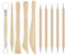 POHOVE 10 Stück Töpferwerkzeug Set, Töpferset für Zuhause, Ton Werkzeug, Keramik Werkzeug, Modellierwerkzeuge Set für DIY-Handwerk Grabstichel Modellierung(Color:Holzfarbe)