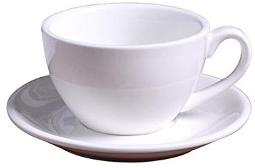 GBZIJIE Coffee Cup Set,Cups and Saucers 220ML Modern Ceramic Coffee Cup Set Simple Cappuccino Cups For Latte Mocha Coffee Cup With Saucer(White)