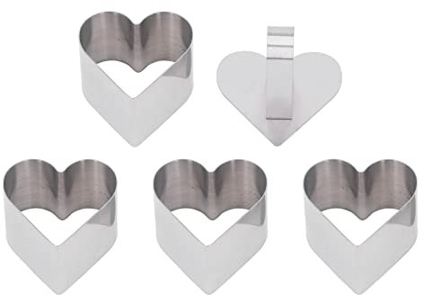 Restokki Bandeja cortadora de pasteles de acero inoxidable, herramienta multifunción para hornear de fácil liberación con tapa para pasteles (En forma de corazón)
