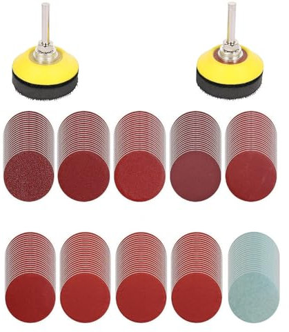 Ensemble de 240 disques abrasifs de 50 mm (2 Pouces), Grain 80-3000, pour Polissage, Accessoires pour Outils rotatifs, 200 pièces, 50 mm