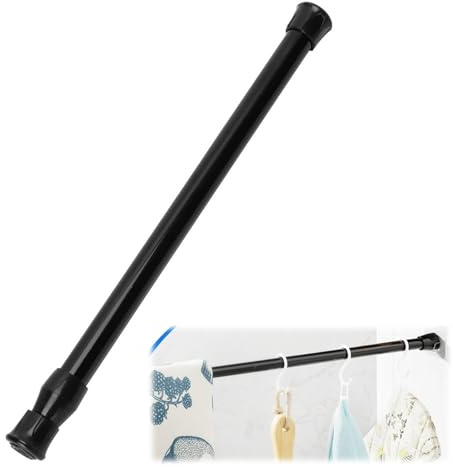 Hapivida Asta di Tensione Regolabile, Asta telescopica a Molla Senza Perforazione in Acciaio al Carbonio Diametro 1,3 cm per Tende da Doccia, finestre, Armadio, Bagno e Cucina