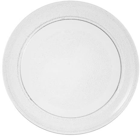 Didiseaon Ersatz Mikrowellen Glasplatte 24,5cm Weiß Mikrowellenteller aus Glas Einfach zu Reinigen und Installieren Passend für Mikrowelle und Mikrowellenschrank