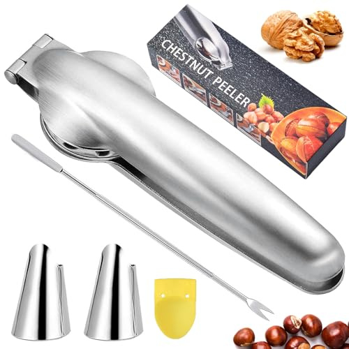 MaibaoteMbt Pinza Castagne, Castagno Clip, Acciaio Inossidabile Taglia Castagne, Schiaccianoci in Castagna, Castagna Opener, Taglia Castagne, Adatta alla Maggior Parte delle Noci (M1)