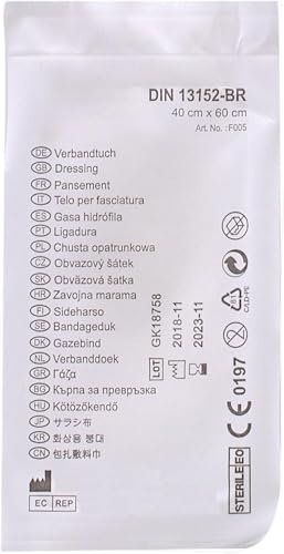 2 pz TELO STERILE per ustioni 60 x 40 cm MONOUSO in tnt Medico - Teli sterili reintegro cassetta pronto soccorso