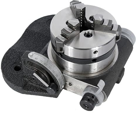Vassbkkdy Cabezal Divisor 3 mordazas 4»,Cabezales divisores para fresadoras de precisión,Platos divisores Verticales y horizontales con Mandriles de 100 mm, con Divisor rápido