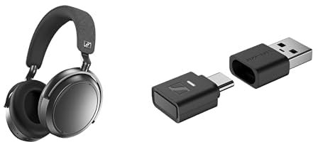 Sennheiser Kopfhörer Bundle Momentum 4 Wireless Kopfhörer, Graphit BTD 700 Bluetooth USB-Dongle