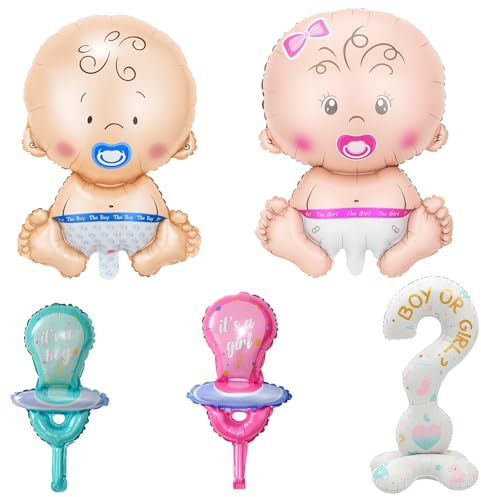 5 StüCk Gender Reveal Party Deko, Gender Reveal Balloon, Gender Reveal Deko, Gender Reveal Ideen & Ballon Box, Boy Or Girl, Babyparty Deko FüR Hochzeit AnküNdigung Einer Schwangerschaft Gender