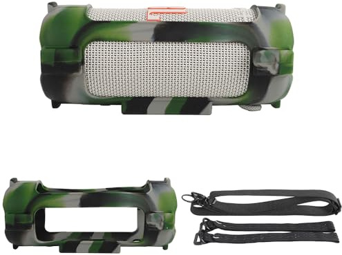 Custodia in silicone per altoparlante JBL Grip, custodia protettiva morbida per altoparlante da viaggio, facile da trasportare, con tracolla regolabile e cinghia di montaggio fissa per bicicletta
