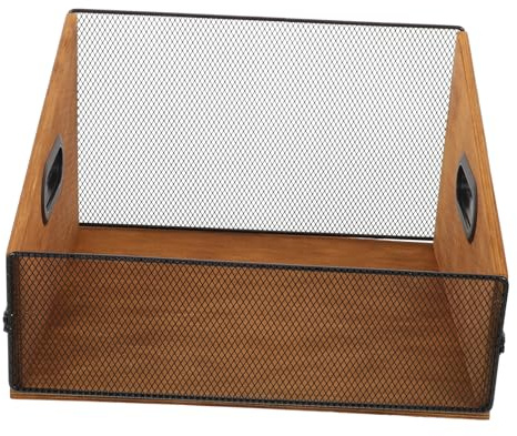 DOITOOL Cassa Porta Dischi in Legno Massello con Manici Organizer per Vinili e File Scatola Solida per Soggiorno e Studio Scatola Resistente per Album e Riviste