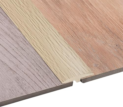 Övergångsprofil självhäftande, T-profil 5 x 300 cm, flexibel PVC övergångslist golv för alla typer av golv, kan skäras till storlek och vattentät (lönnmaser, 3 m)