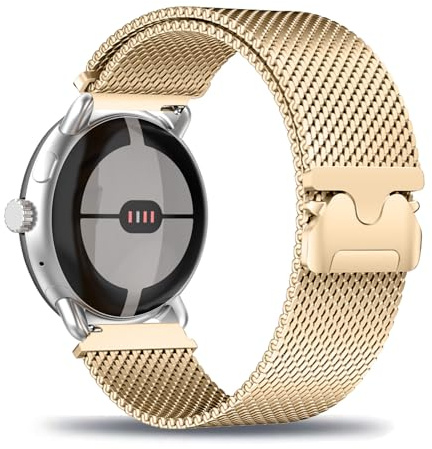 diNGK SPORTS Armband Kompatibel mit Google Pixel Watch 4 41mm Armbänder Metall Edelstahl Gewebte Magnetische für Damen Herren Schnellverschluss Ersatzarmband für Google Pixel Watch 4 45mm Band
