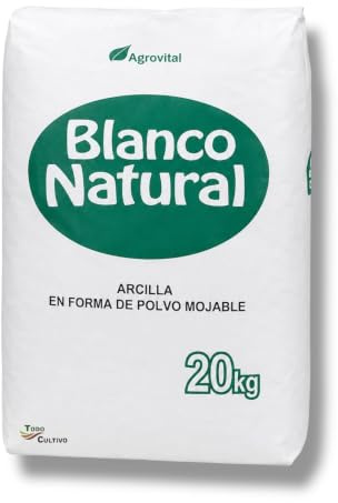 Caolin calcinado 20 kgs. Para blanqueo de cultivos. Arcilla mojable. Blanco natural