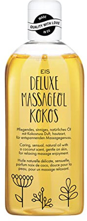 EIS Deluxe Massageöl | Erotisches Massage Öl für sinnliche Momente | Erotik-Wellness & Massage mit Kokos Aroma | Intimes Körperöl für Partnermassagen & Vorspiel | Entspannend & wärmend | 250 ml