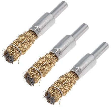 Sourcing map Lot de 3 embouts en acier serti de fil 10 mm avec tige de 0,030,5 cm