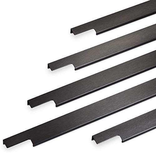 SOTECH Möbelhandtag BLANKETT 595 mm svart borstad Handtagsprofil för bakre skruvinfästning Lådhandtag Skåphandtag Handtag