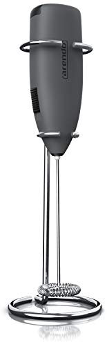 Arendo - Milchaufschäumer - elektrischer Stab Milchaufschäumer mit Batteriebetrieb - Motor mit 14.200 U/min - Spezialspirale - Cappuccino Shakes Cocktails Dressings – leichte Reinigung