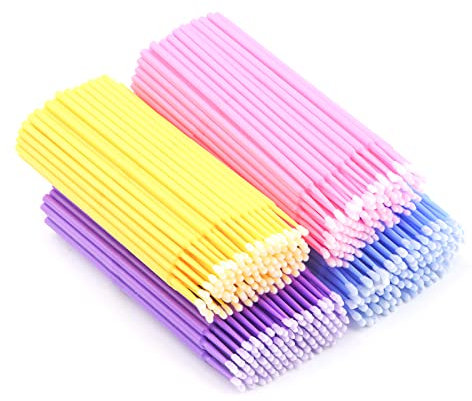 Pennelli Micro Applicatori 400 pz, 4 Pennelli Color Extension per ciglia monouso per trucco, dentali e orali