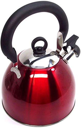 Kabalo 3L Red Stainless Steel Whistling Kettle Stove Top Hob Kitchenware Tea Coffee Camping