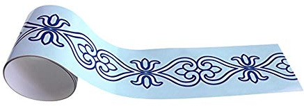 Tapetenbordüre selbstklebend zum Aufkleben für Wohnzimmer Küche Badezimmer Abnehmbare Wasserdicht Bodenleiste PVC Dekorative Bordüre Blaue Blume 10cm X 200CM
