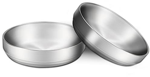 2x Stainless Steel Bowl Cat Bowl, 304 Material Cat Dish, Safe to Contact with Food, Drop-proof and Easy to Clean