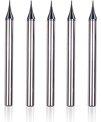 0,4 mm – 5 Stück quadratische flache Schaftfräser, Bohrer Schaftfräser Mini CNC-Fräser, Schneidwerkzeuge für Nutfräsen, Profilierbohrer.