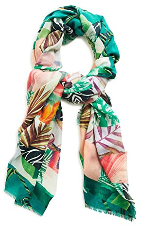 Desigual Damen fou_virtual roze rechthoek Mode Schal, Grün, U EU