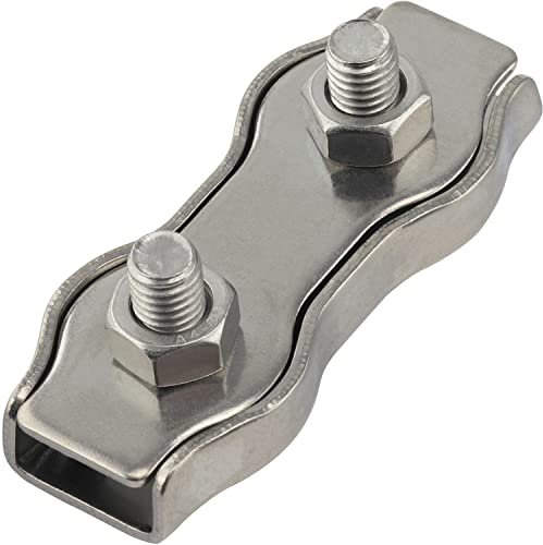 OPIOL QUALITY® Duplex Seilklemme 4 mm aus Edelstahl A4 V4A (15 Stück) Seilklemmen Drahtseilklemme Klemme Draht Kabelklemmen Geländer Marine Boot Drahtseil Seil