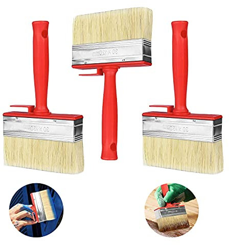 3 Stk 120 * 30mm Wandpinsel Leichte Kunststoffborsten Pinsel FläChenstreicher Wand MöBel Lack Pinselset Malerpinsel Wandfarbe Flachpinsel Set FüR LöSemittelhaltige Lacke Und Lasuren Bemalen Von WäNden