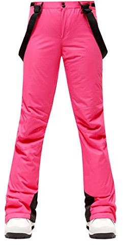 Winter Skihose Damen Outdoor Winddicht Wasserdicht Warm Schneehose Winter Ski Snowboard Hose Rosa M