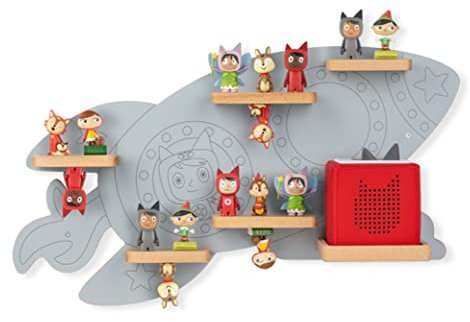 tonies Regal Durch die Galaxie, Regal für Toniebox und Figuren, großes Regal in hellem Weltraumblau für bis zu 40