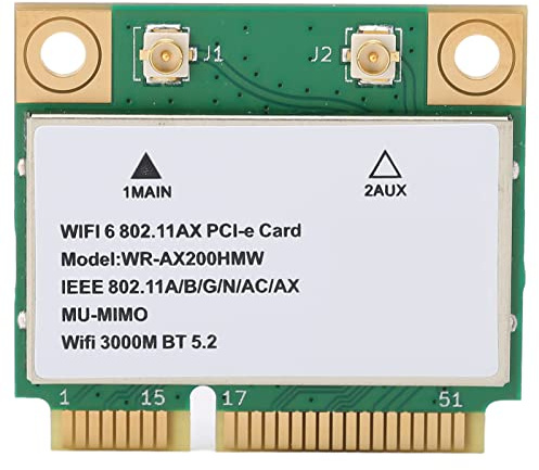 Tarjeta de Red Inalámbrica, AX200HMW Dual-Frequency 2974M WiFi6 Tarjeta de Red Inalámbrica Bluetooth5.2 Mini PCI-E para Computadora Portátil