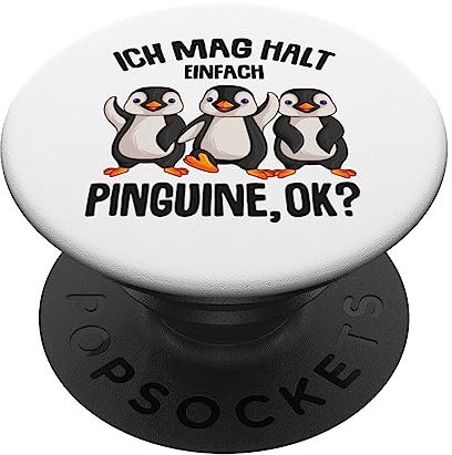 Ich mag halt Pinguine Kinder Mädchen Damen Penguin PopSockets mit austauschbarem PopGrip
