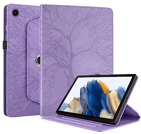 Succtopy Cover Compatibile con Samsung Galaxy Tab A8 10.5 2021 SM-X200/X205/X207 360 Gradi di Rotazione Girevole Case Protettiva con Porta Penna Custodia Galaxy Tab A8 10.5 2021 - Viola