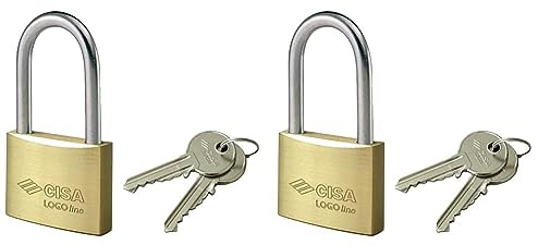 CISA 121011400, Lucchetto Arco Lungo Locking Line, Ottone, 40 mm (Confezione da 2)
